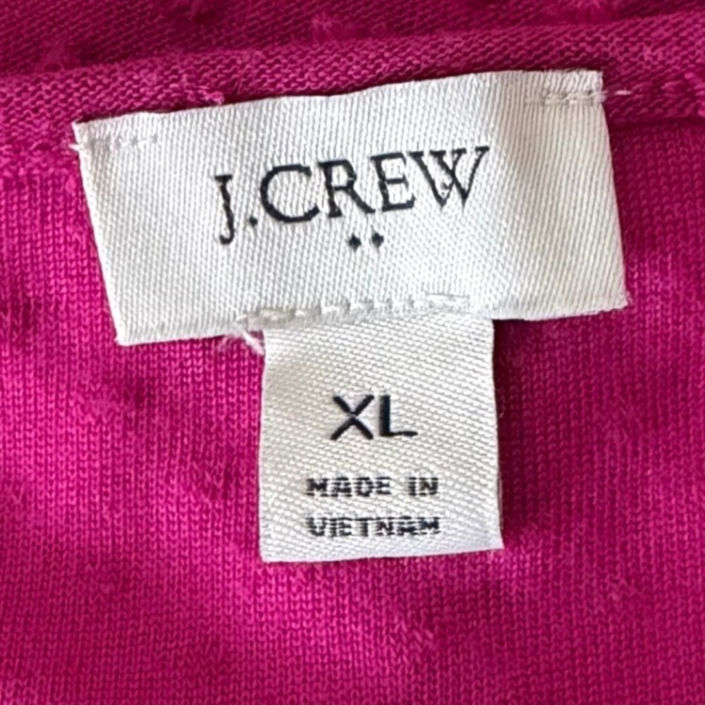 J. Crew Women's Swiss Dot Magenta Tiered Puff Sleeve Dress Size Extra Large - Picture 12 of 14